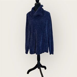 Karen Scott Women's Dark Blue Cowl Neck Sweater